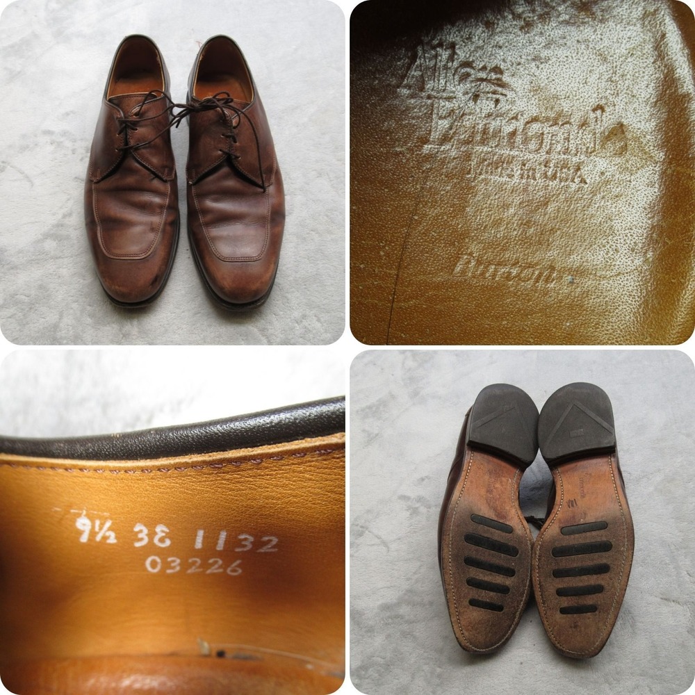 Allen Edmonds Burton Dress Shoes Mens 9.5 Brown Leather Bicycle Blucher USA Made